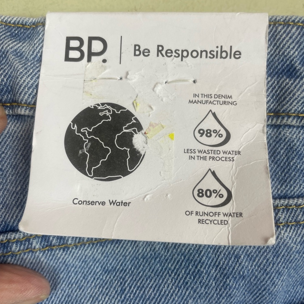 NWT BP Nordstrom Wide Leg High Rise Distressed Be Responsible Raw Hem Size 27 - Picture 6 of 12